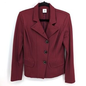 Cabi Blazer Maroon Button Up Long Sleeve Jacket #3175 Women's Size: 4‎